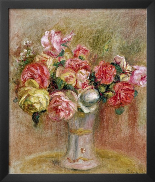 Roses in a Sevres Vase - Pierre Auguste Renoir Painting